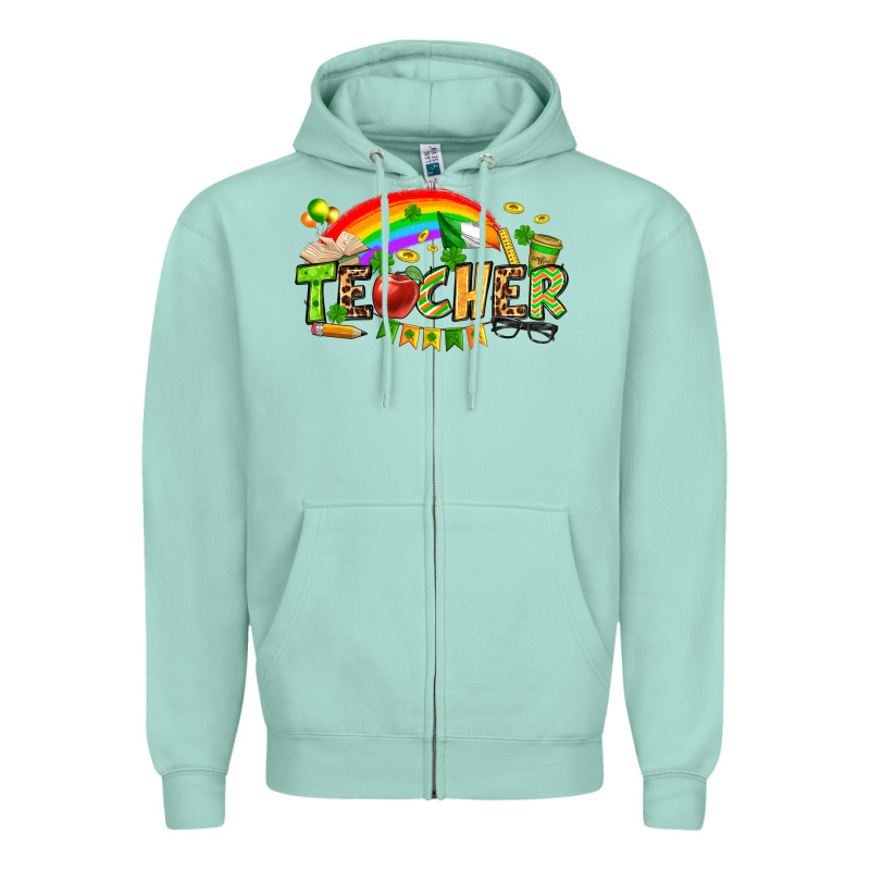 St. Patrick's Day Teacher Zipper Hoodie by OliviaCreatesArt | Teevron