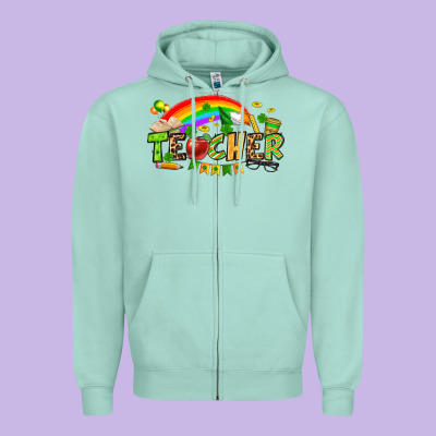 St. Patrick's Day Teacher Zipper Hoodie Designed By Oliviacreatesart