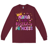 Burgundy nana of the birthday princess Long Sleeve Tee - NancyCooperArtShop
