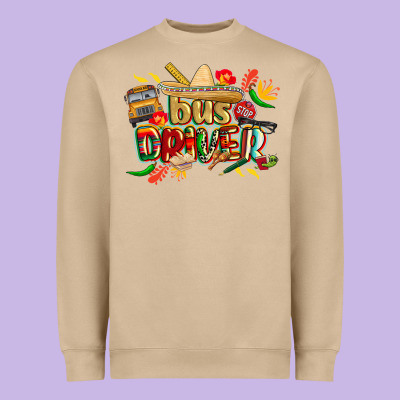 Cinco De Mayo Bus Driver Heavyweight Sweatshirt Designed By Cowgirlartshop