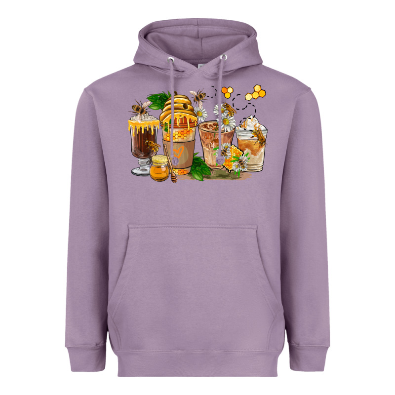 Honey Bee Coffee Cups Heavyweight Hoodie by FaDigitalArtStudio | Teevron