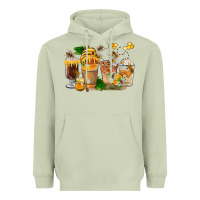 Matcha Honey Bee Coffee Cups Heavyweight Hoodie - FaDigitalArtStudio