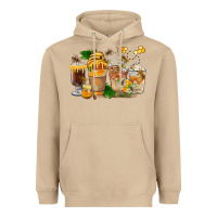 Mushroom Honey Bee Coffee Cups Heavyweight Hoodie - FaDigitalArtStudio