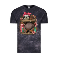 Cloud Black cute floral baby sloth Vintage Tee - Jasminsmagicworld