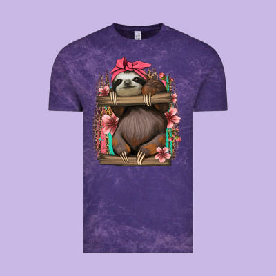 Cute Floral Baby Sloth Vintage Tee Designed By Jasminsmagicworld