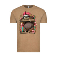 Vintage Coffee cute floral baby sloth Vintage Tee - Jasminsmagicworld