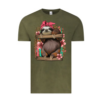 Vintage Olive cute floral baby sloth Vintage Tee - Jasminsmagicworld