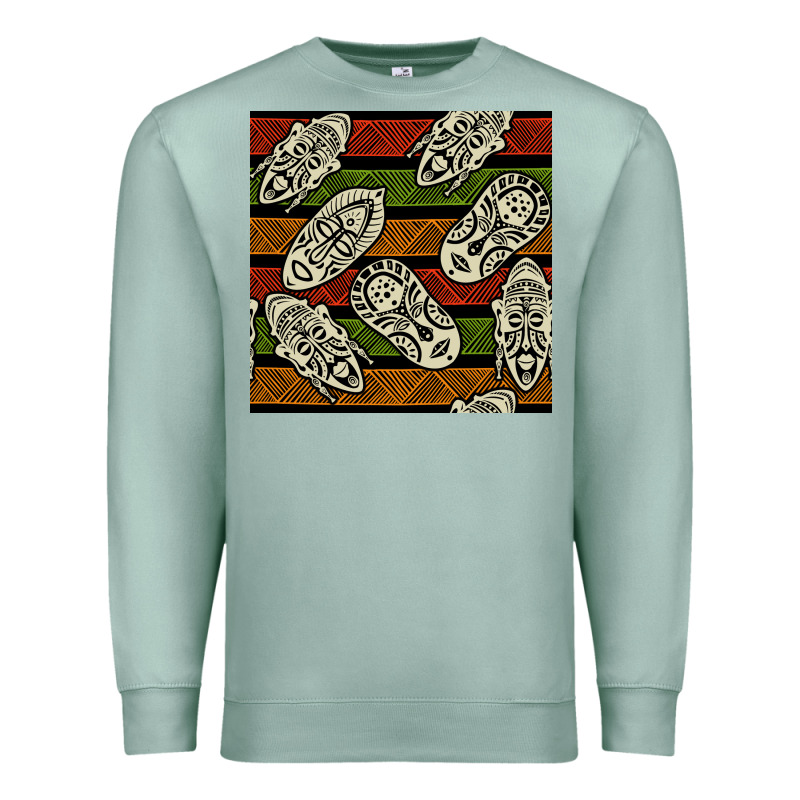 African Mask Seamless Pattern Premium Sweatshirt by BundleAndBundleShop | Teevron