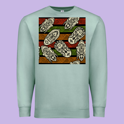 African Mask Seamless Pattern Premium Sweatshirt Designed By Bundleandbundleshop
