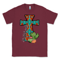 Burgundy aztec cactus cross Classic Tee - JahusDesignShop