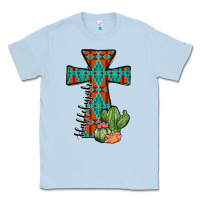 Dusty Blue aztec cactus cross Classic Tee - JahusDesignShop