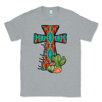 Heather Grey aztec cactus cross Classic Tee - JahusDesignShop