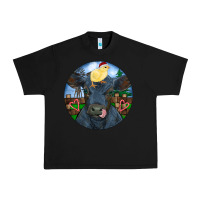 Black Black Angus Cattle with Santa Chick Christmas Urban Heavy Tee - RanaPortraitStore