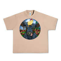 Burro Black Angus Cattle with Santa Chick Christmas Urban Heavy Tee - RanaPortraitStore
