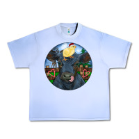Grape Ice Black Angus Cattle with Santa Chick Christmas Urban Heavy Tee - RanaPortraitStore