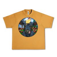 Peanut Butter Black Angus Cattle with Santa Chick Christmas Urban Heavy Tee - RanaPortraitStore