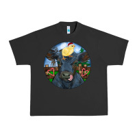 Pigment Black Black Angus Cattle with Santa Chick Christmas Urban Heavy Tee - RanaPortraitStore