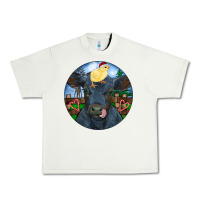 Pistachio Black Angus Cattle with Santa Chick Christmas Urban Heavy Tee - RanaPortraitStore