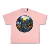 Salmon Black Angus Cattle with Santa Chick Christmas Urban Heavy Tee - RanaPortraitStore