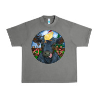 Tornado Black Angus Cattle with Santa Chick Christmas Urban Heavy Tee - RanaPortraitStore