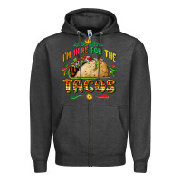Charcoal Heather I'm here for the tacos Zipper Hoodie - FaDigitalArtStudio