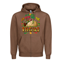 Chestnut I'm here for the tacos Zipper Hoodie - FaDigitalArtStudio