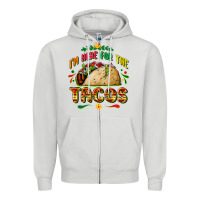Dove Grey I'm here for the tacos Zipper Hoodie - FaDigitalArtStudio