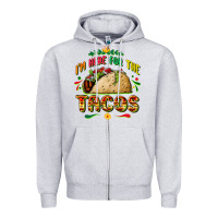 Heather Grey I'm here for the tacos Zipper Hoodie - FaDigitalArtStudio