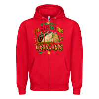 Red I'm here for the tacos Zipper Hoodie - FaDigitalArtStudio