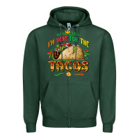 Sports Green I'm here for the tacos Zipper Hoodie - FaDigitalArtStudio