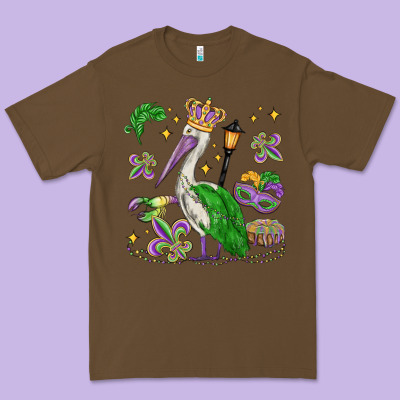 Mardi Gras Pelican Premium Tee Designed By Maliassmallbusiness