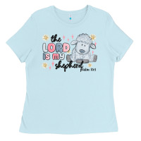 Baby Blue the lord is my shepherd Ladies Tee - MaliasSmallBusiness