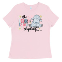 Bubblegum Pink the lord is my shepherd Ladies Tee - MaliasSmallBusiness