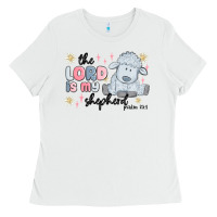 White the lord is my shepherd Ladies Tee - MaliasSmallBusiness