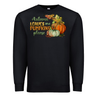 Black autumn leaves and pumpkins please Premium Sweatshirt - BundleAndBundleShop