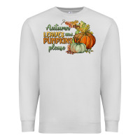 Dove Grey autumn leaves and pumpkins please Premium Sweatshirt - BundleAndBundleShop