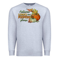 Heather Grey autumn leaves and pumpkins please Premium Sweatshirt - BundleAndBundleShop