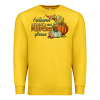 Lemon autumn leaves and pumpkins please Premium Sweatshirt - BundleAndBundleShop