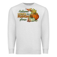 Oatmeal Heather autumn leaves and pumpkins please Premium Sweatshirt - BundleAndBundleShop