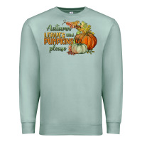Seafoam autumn leaves and pumpkins please Premium Sweatshirt - BundleAndBundleShop