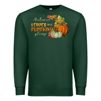 Sports Green autumn leaves and pumpkins please Premium Sweatshirt - BundleAndBundleShop