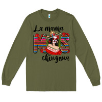 Army Green La Mama Mos Chingona Long Sleeve Tee - texasbilliewilder