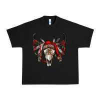 Black Western Christmas Bull Skull Urban Heavy Tee - RanaPortraitStore