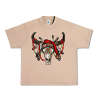 Burro Western Christmas Bull Skull Urban Heavy Tee - RanaPortraitStore