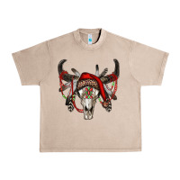 French Oak Western Christmas Bull Skull Urban Heavy Tee - RanaPortraitStore