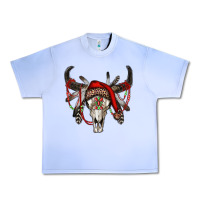 Grape Ice Western Christmas Bull Skull Urban Heavy Tee - RanaPortraitStore