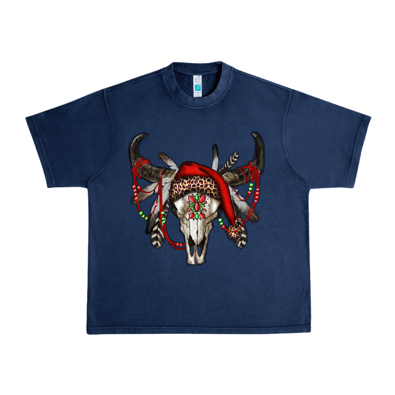 Western Christmas Bull Skull Urban Heavy Tee by RanaPortraitStore | Teevron