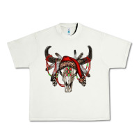 Pistachio Western Christmas Bull Skull Urban Heavy Tee - RanaPortraitStore