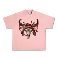 Salmon Western Christmas Bull Skull Urban Heavy Tee - RanaPortraitStore