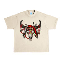 Sandshell Western Christmas Bull Skull Urban Heavy Tee - RanaPortraitStore